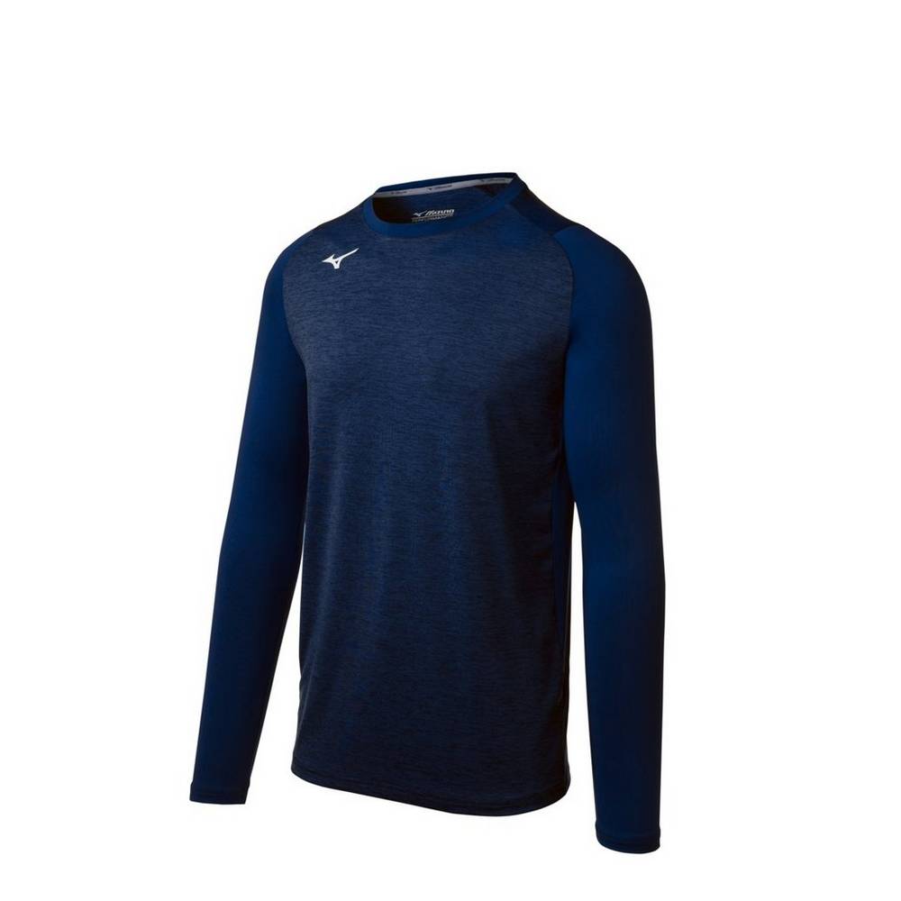 Panske Base Layer Mizuno Alpha Stretch Sleeve Námornícka Modrá Vypredaj XRDC50723